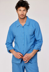 Woody Jongens-Heren Pyjama, blauw ruitje