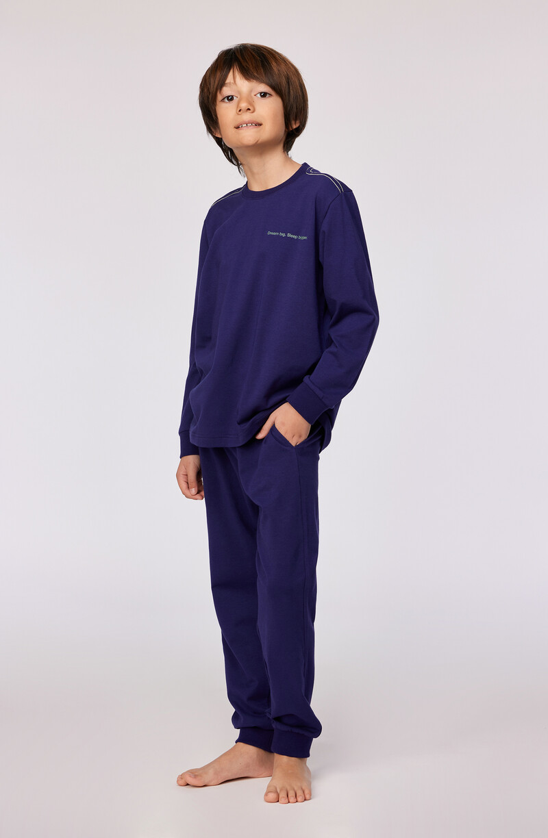 Woody Jongens-Heren Pyjama, donkerblauw