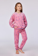 Woody Meisjes-Dames Pyjama, roze kattenprint