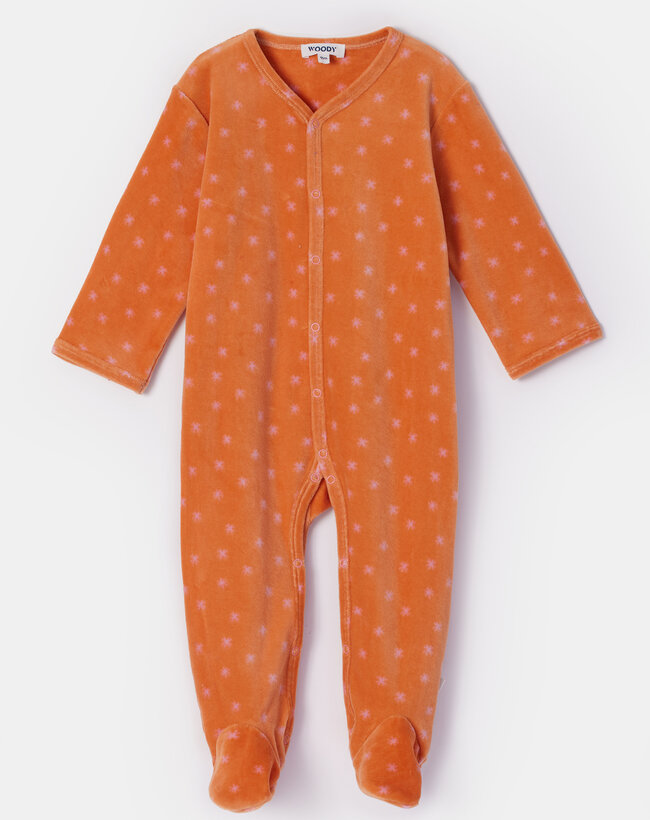 Woody Kruippakje, oranje sterretjes print
