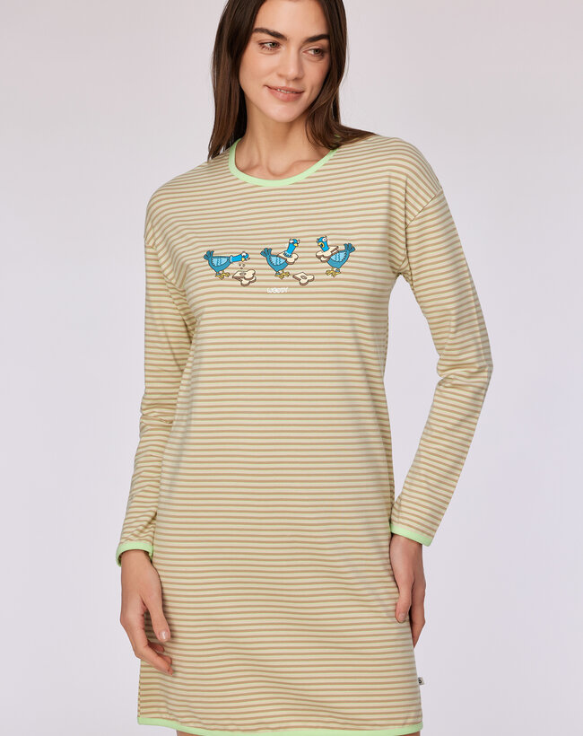 Woody Slaapkleedje, groen-beige streep