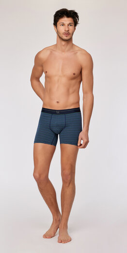 Woody Heren boxer, set donkerblauw + streep