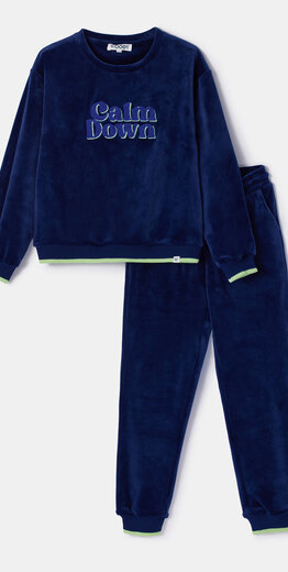 Woody Meisjes-Dames Pyjama, donkerblauw