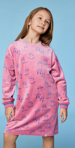Woody Slaapkleedje, roze kattenprint
