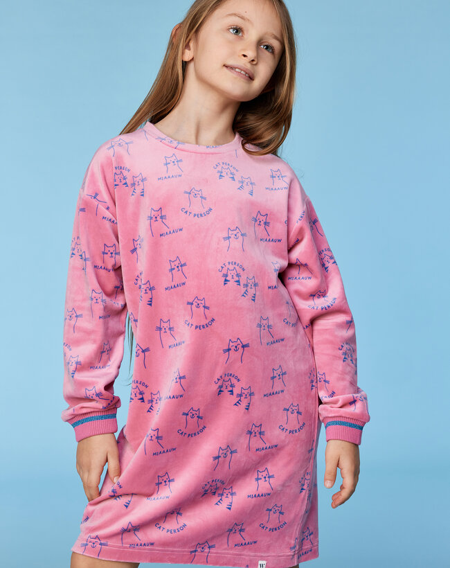 Woody Slaapkleedje, roze kattenprint