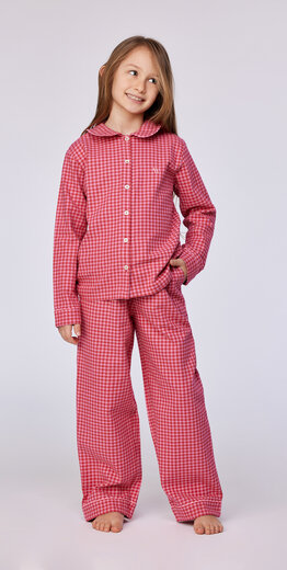 Woody Meisjes-Dames Pyjama, roze ruitje