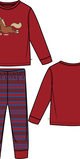 Jongens-Heren Pyjama, rood