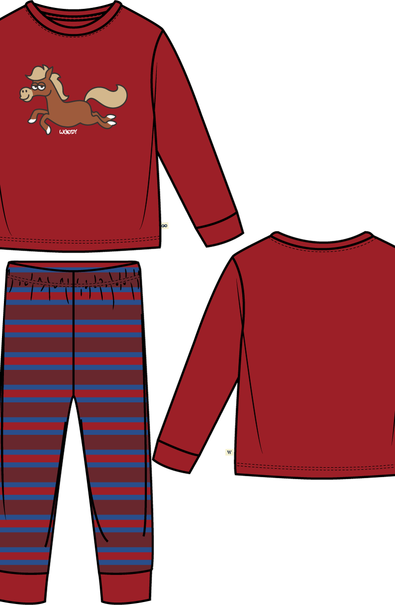 Jongens-Heren Pyjama, rood