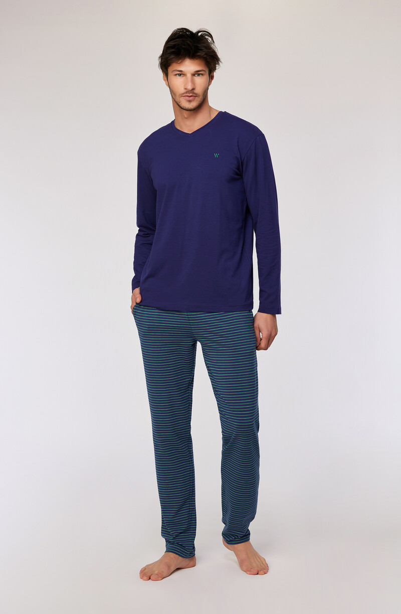 Woody Heren Pyjama, donkerblauw
