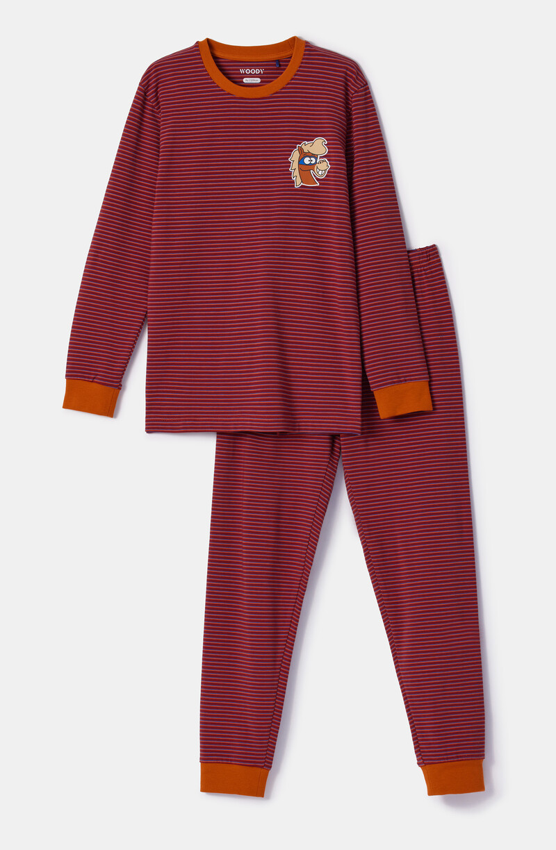 Woody Jongens-Heren Pyjama, rode streep