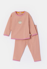 Woody Meisjes-Dames Pyjama, roze-gele streep