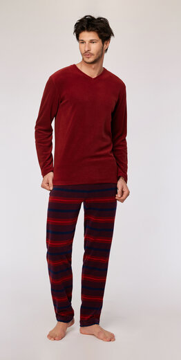 Woody Heren Pyjama, donkerrood