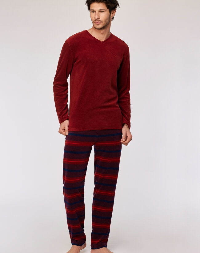 Woody Heren Pyjama, donkerrood