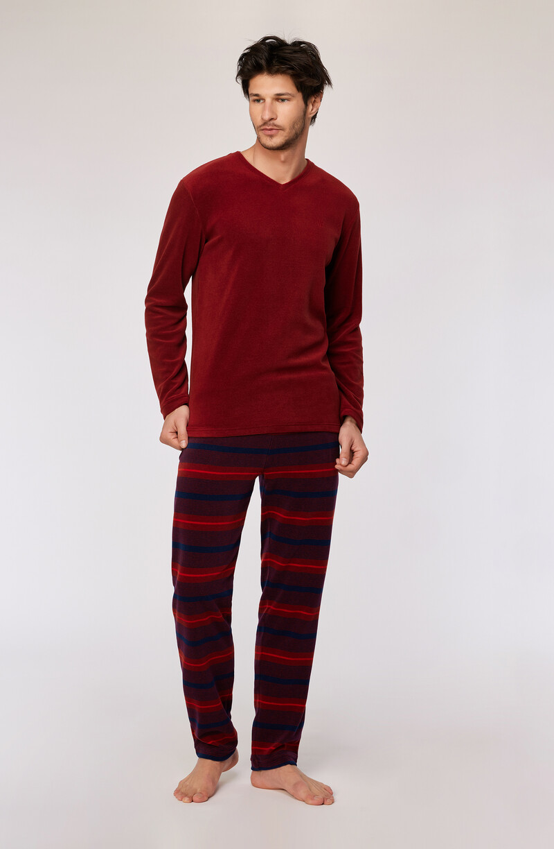 Woody Heren Pyjama, donkerrood