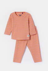 Woody Unisex Pyjama, roze-oranje streep