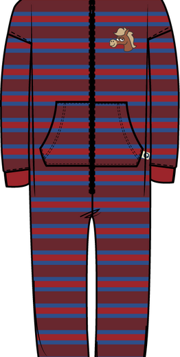 Unisex Onesie, rode streep