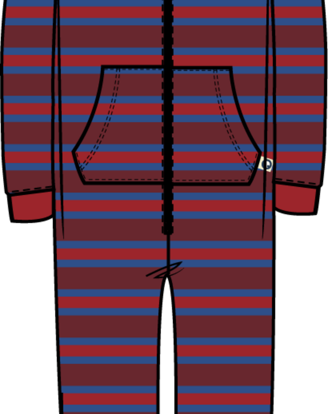 Unisex Onesie, rode streep