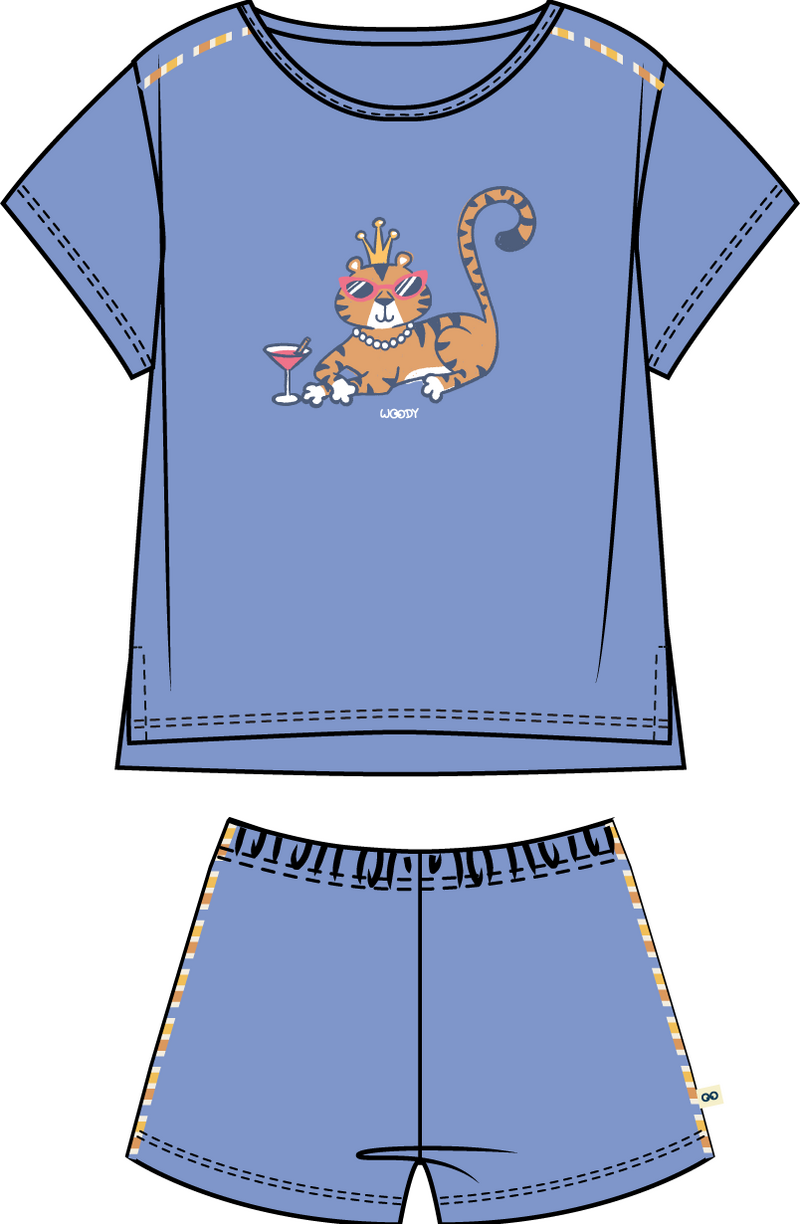 Meisjes-Dames pyjama, blauw