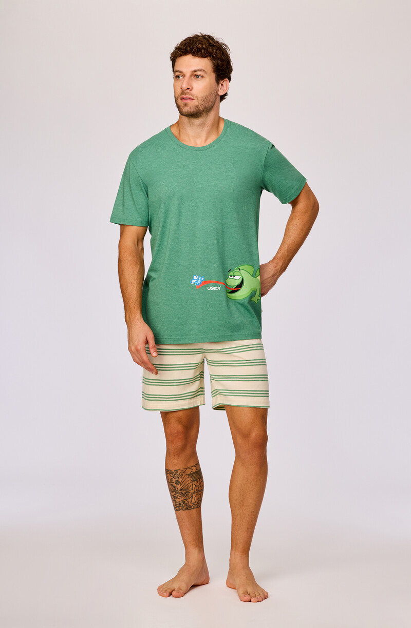 Woody Jongens-Heren pyjama, groen