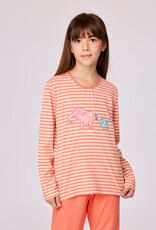 Woody Meisjes-Dames pyjama, multicolor streep