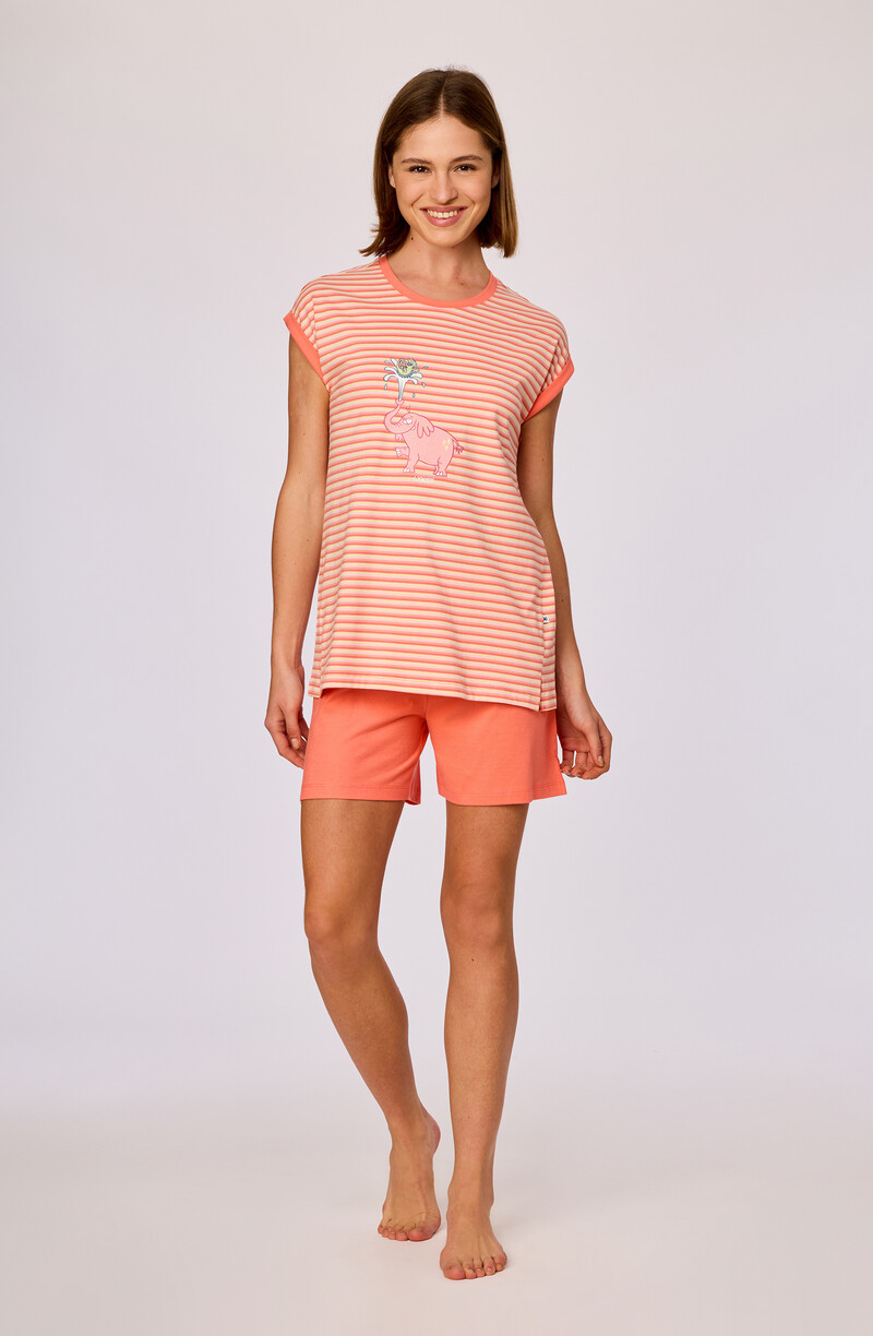 Woody Meisjes-Dames pyjama, multicolor streep