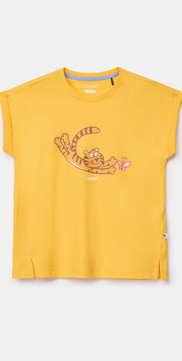 Woody Meisjes-Dames pyjama, geel