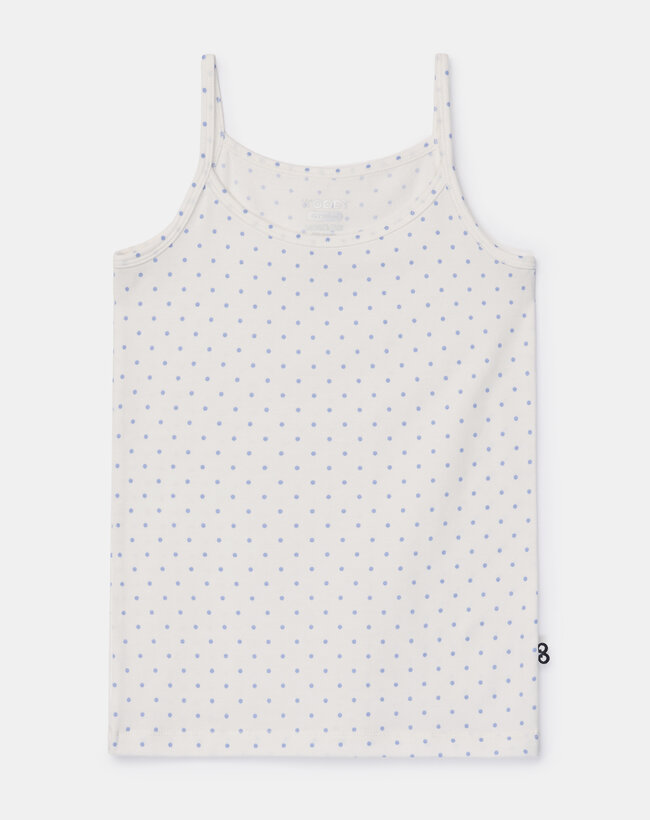 Woody Meisjes Singlet, bolletjes print blauw