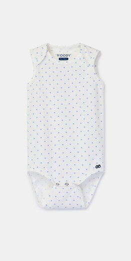 Woody Body, bolletjes print blauw