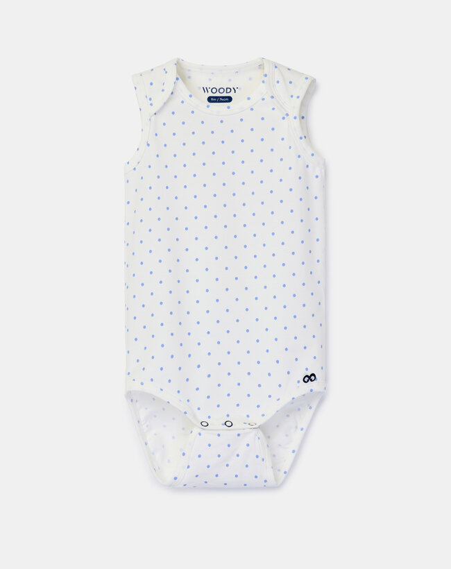 Woody Body, bolletjes print blauw