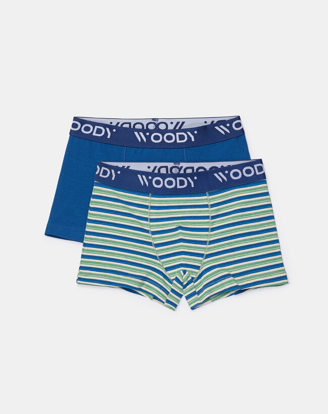 Woody Jongens boxer, donkerblauw + streep