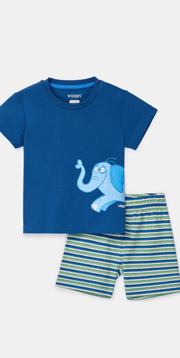 Woody Jongens-Heren pyjama, donkerblauw