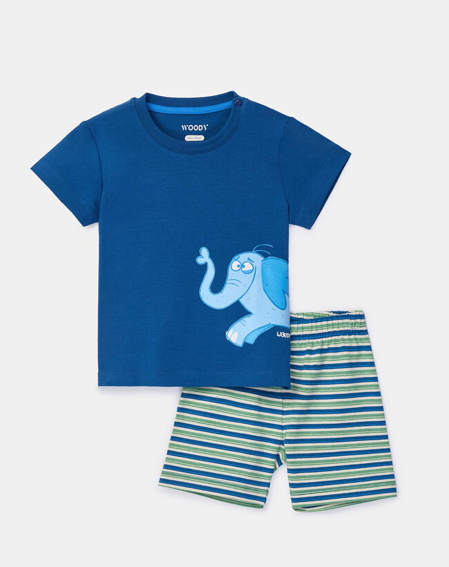 Woody Jongens-Heren pyjama, donkerblauw