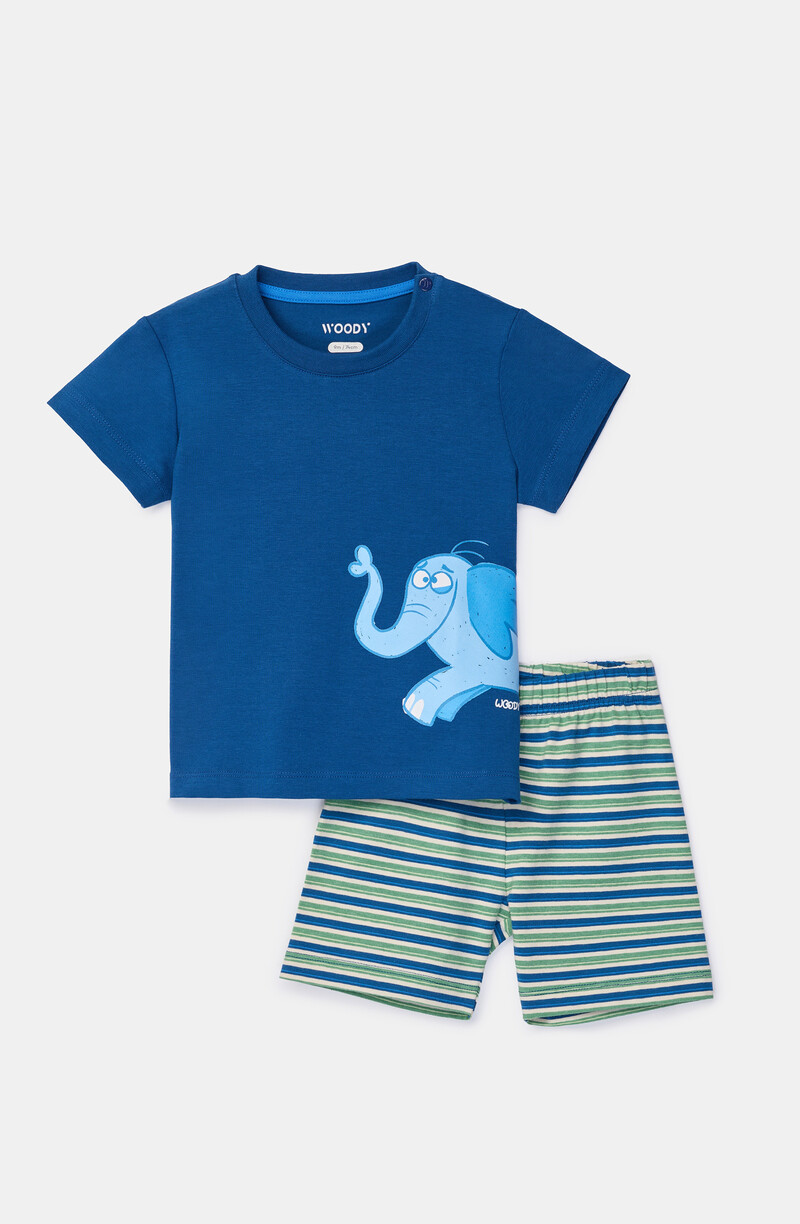 Woody Jongens-Heren pyjama, donkerblauw