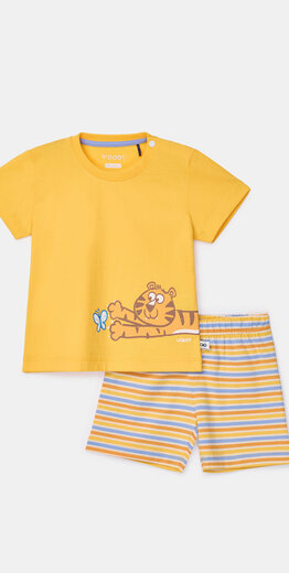 Woody Jongens-Heren pyjama, geel