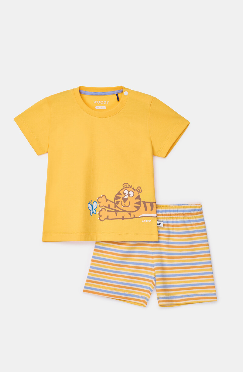 Woody Jongens-Heren pyjama, geel