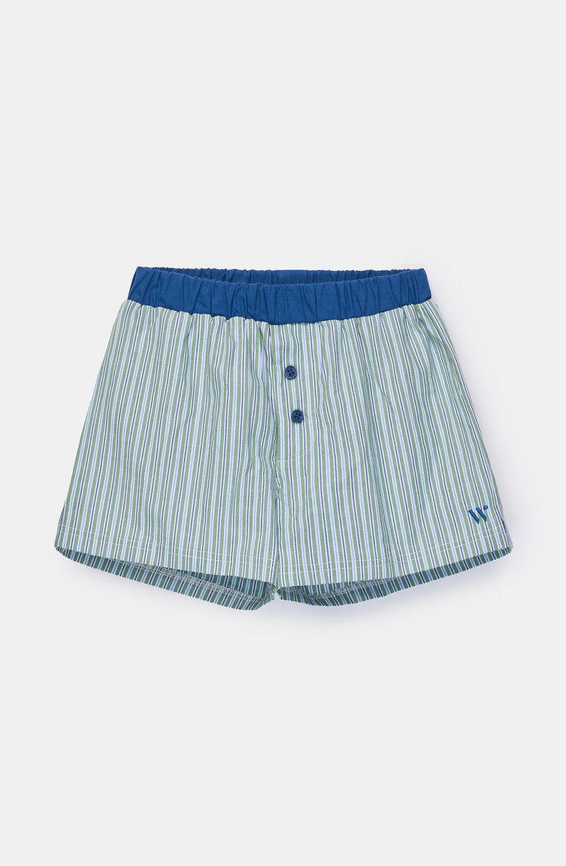 Woody Jongens-Heren boxer, groene verticale streep
