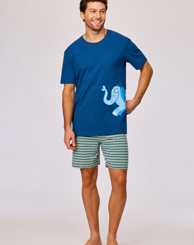 Woody Jongens-Heren pyjama, donkerblauw