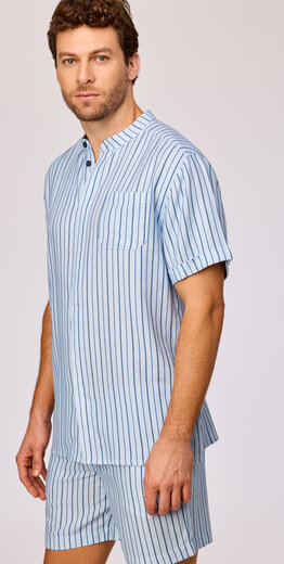 Woody Heren pyjama, streep blauw