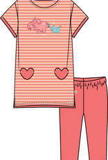 Meisjes-Dames pyjama, multicolor streep