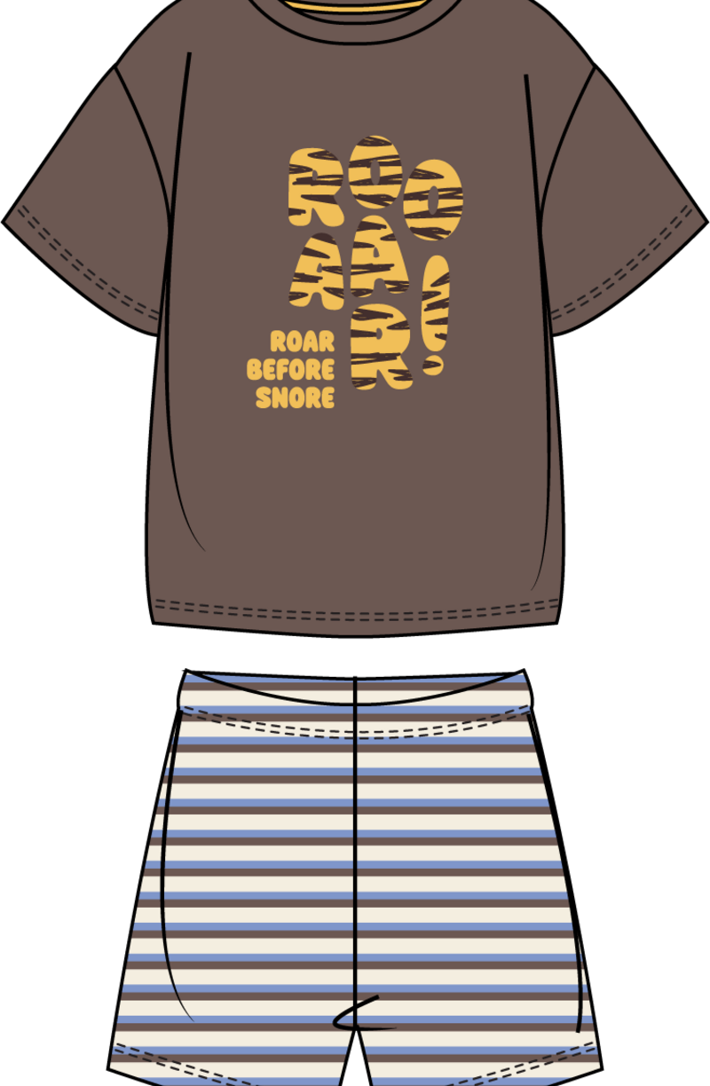 Jongens-Heren pyjama, bruin