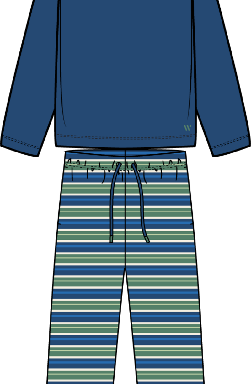 Jongens-Heren pyjama, donkerblauw
