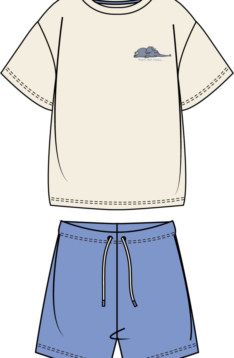 Jongens-Heren pyjama, gebroken wit