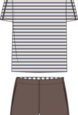 Heren pyjama, bruin-blauw gestreept