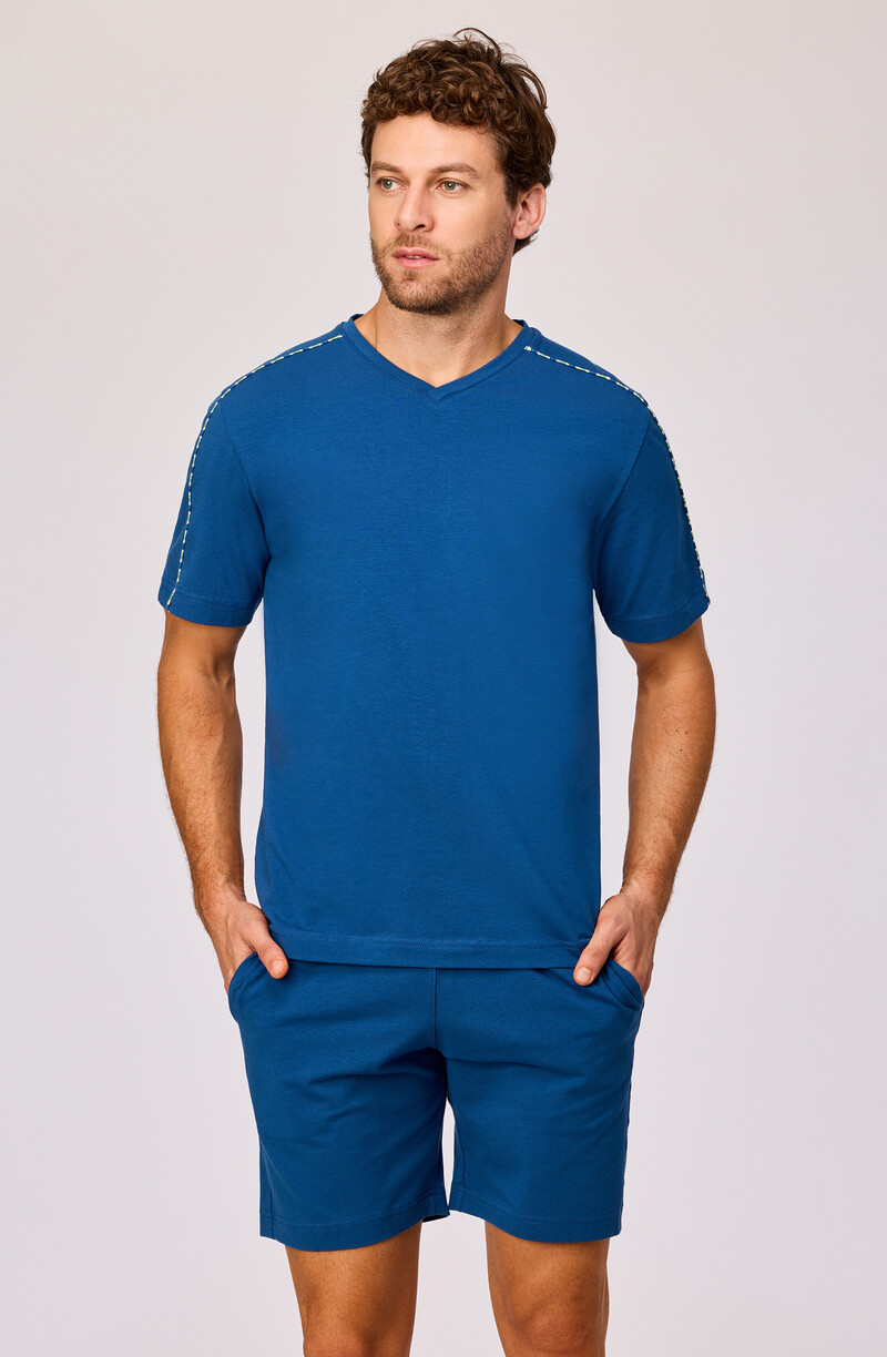 Woody Heren pyjama, donkerblauw