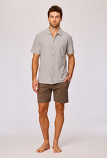 Woody Heren pyjama, bruin-blauw gestreept