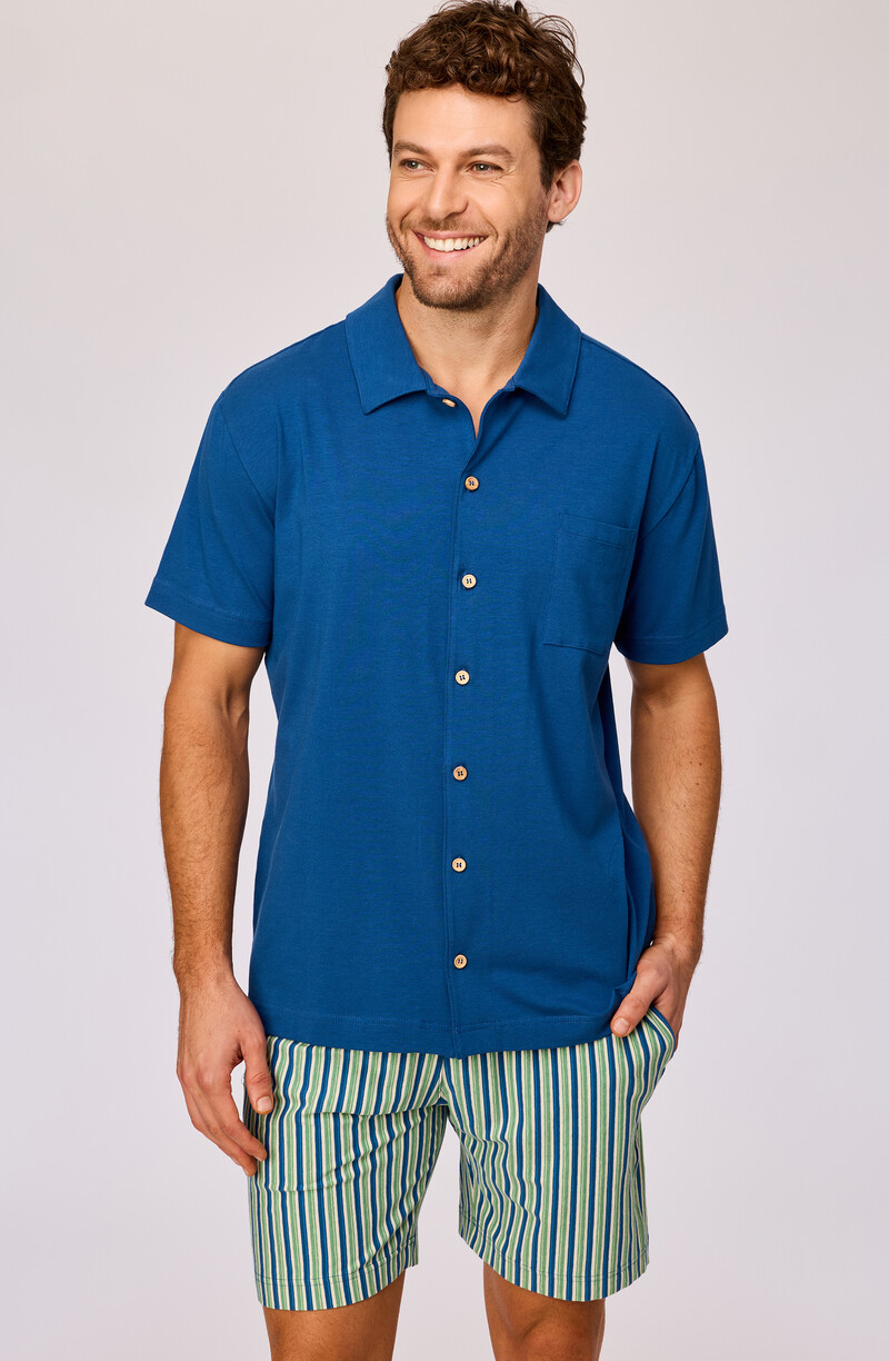 Woody Heren pyjama, donkerblauw