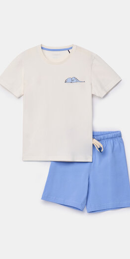 Woody Jongens-Heren pyjama, gebroken wit