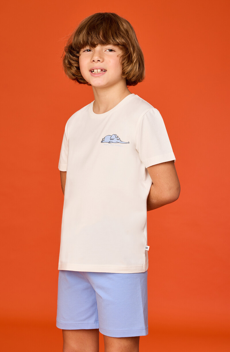 Woody Jongens-Heren pyjama, gebroken wit