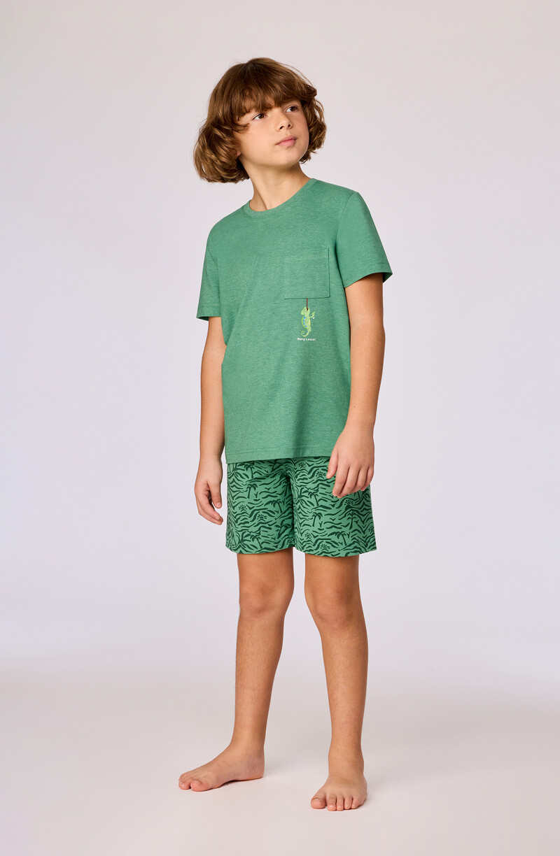 Woody Jongens-Heren pyjama, groen