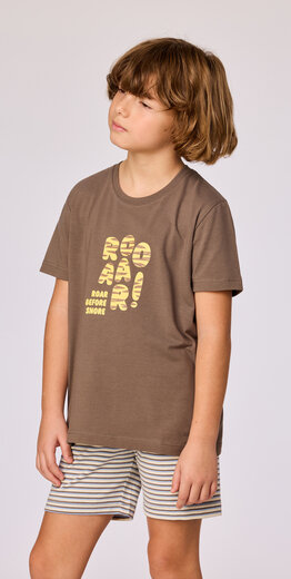 Woody Jongens-Heren pyjama, bruin